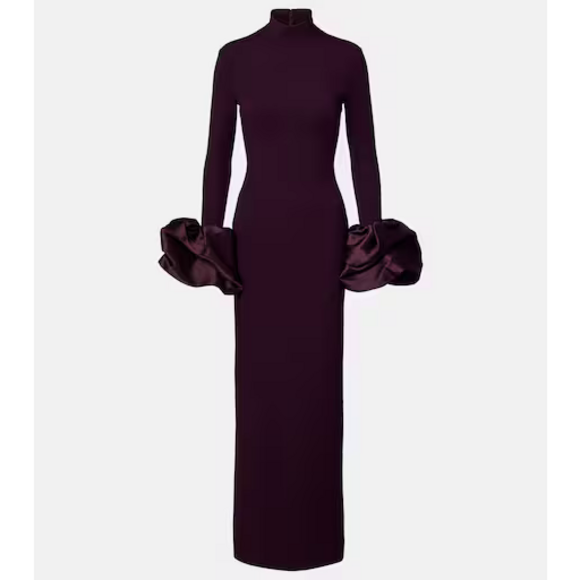 SOLACE London Dresses & Skirts - SOLACE London Viviana satin-trimmed gown in Purple